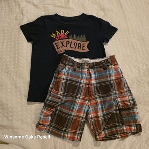 Desigual Multicolor Plaid Shorts & Tee Set